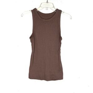 a new day Ribbed Stretch Tank Top Brown Medium